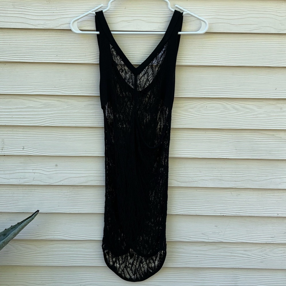 Helmut Lang Black Netting Sleeveless Top